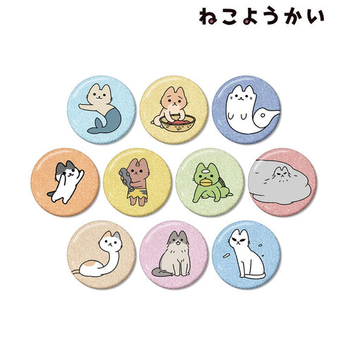『ねこようかい』トレーディンググリッター缶バッジ(単位/BOX)