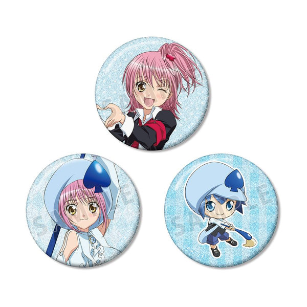『しゅごキャラ!』日奈森 あむ&アミュレットスペード&ミキ グリッター缶バッジ3個セット