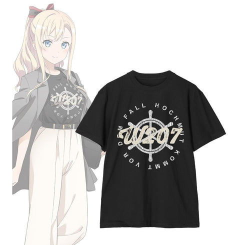 『ハイスクール・フリート』描き下ろしイラスト ヴィルヘルミーナ デート私服ver. 着用 クラックプリントTシャツユニセックス