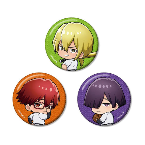 『忘却バッテリー』藤堂 葵&千早瞬平&土屋和季 ちびキャラ 振り向きver. グリッター缶バッジ3個セット