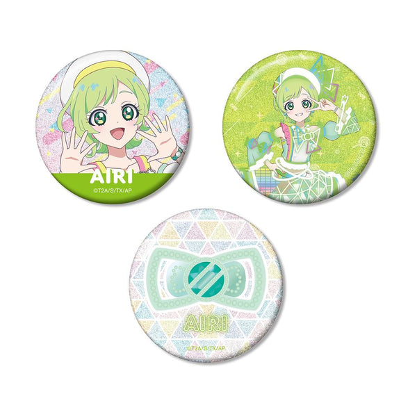 『ひみつのアイプリ』三ツ葉 アイリ グリッター缶バッジ3個セット