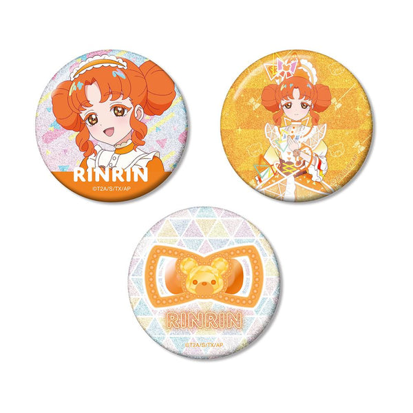 『ひみつのアイプリ』四之宮 リンリン グリッター缶バッジ3個セット
