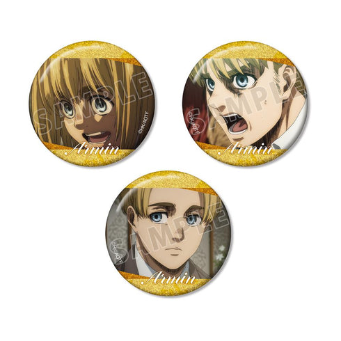 『進撃の巨人』アルミン 場面写グリッター缶バッジ3個セット