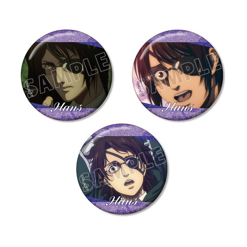 『進撃の巨人』ハンジ 場面写グリッター缶バッジ3個セット
