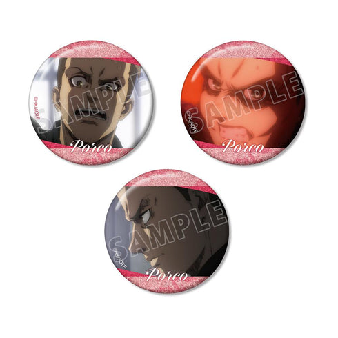 『進撃の巨人』ポルコ 場面写グリッター缶バッジ3個セット