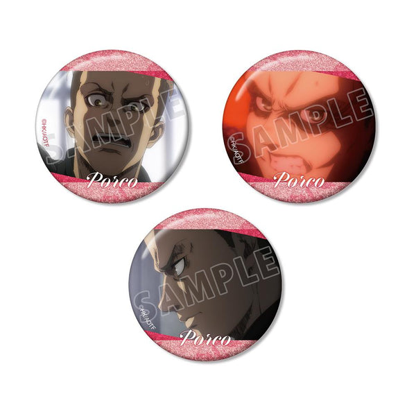 『進撃の巨人』ポルコ 場面写グリッター缶バッジ3個セット