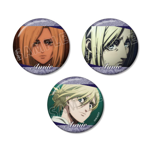 『進撃の巨人』アニ 場面写グリッター缶バッジ3個セット