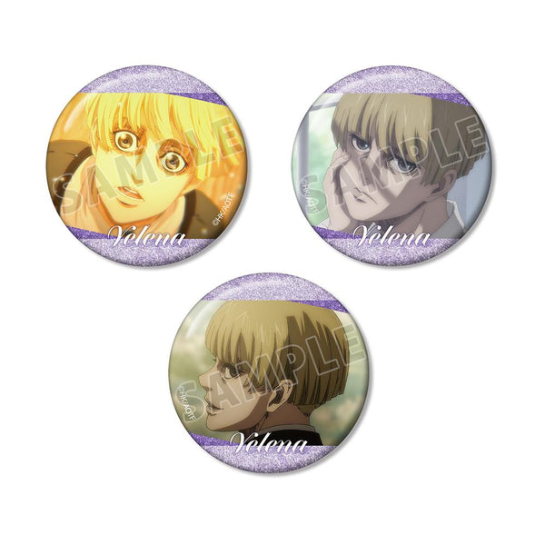 『進撃の巨人』イェレナ 場面写グリッター缶バッジ3個セット