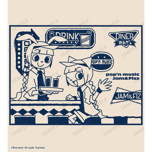 『pop'n music Jam&Fizz』ミミ&ニャミ BIGジップトートバッグ