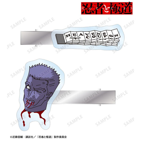 『忍者と極道』モチーフ柄 アクリルヘアクリップ 2個セット