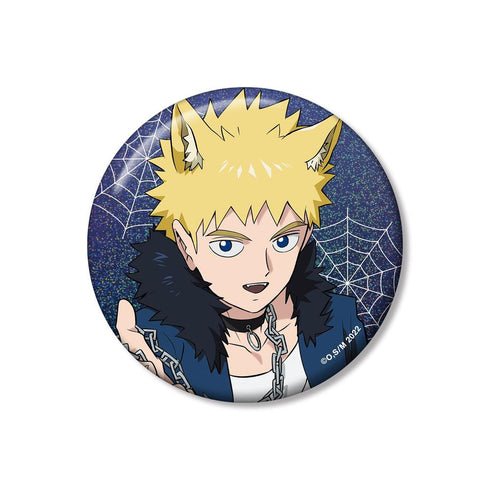 Mob Psycho 100 III: Hanazawa Teruki Halloween ver. 76mm 全息圖罐徽章的原版插圖。