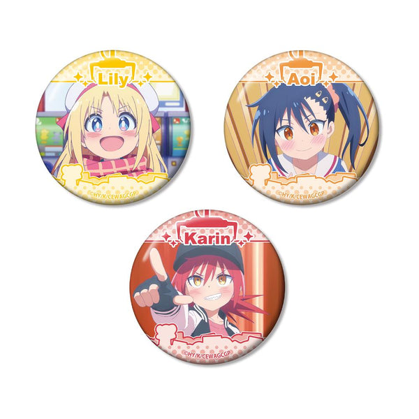 『ゲーセン少女と異文化交流』場面写缶バッジ3個セット ver.B