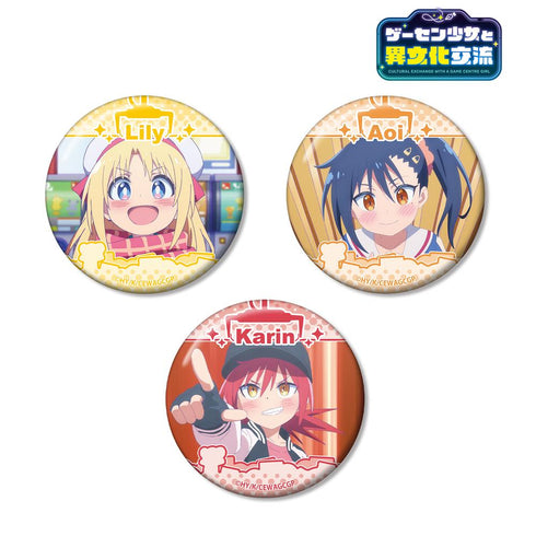 『ゲーセン少女と異文化交流』場面写缶バッジ3個セット ver.B