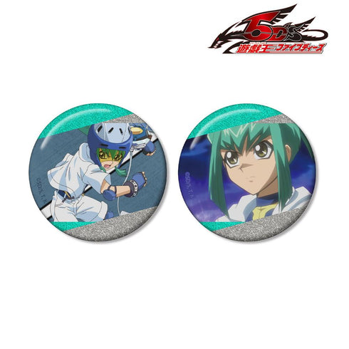 《遊戲王5D's》龍亞 場景圖案閃粉徽章 2入組