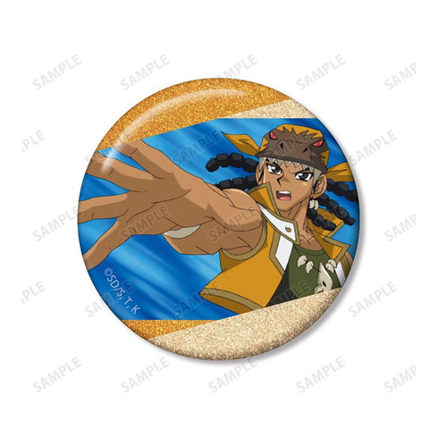 "Yu-Gi-Oh! Duel Monsters GX" Tyranno Kenzan Scene Glitter Pin Badge 2-Piece Set