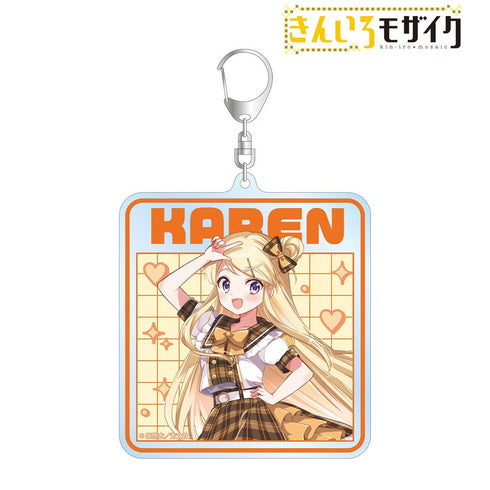 "Golden Mosaic" by Yui Hara: Original Illustration of Karen Kujo in Idol-Style Outfit - BIG Acrylic Keychain