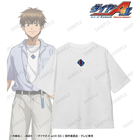 『ダイヤのA actII -Second Season-』描き下ろし 沢村栄純 私服・ショッピングver. 着用刺繍BIGシルエットTシャツユニセックス
