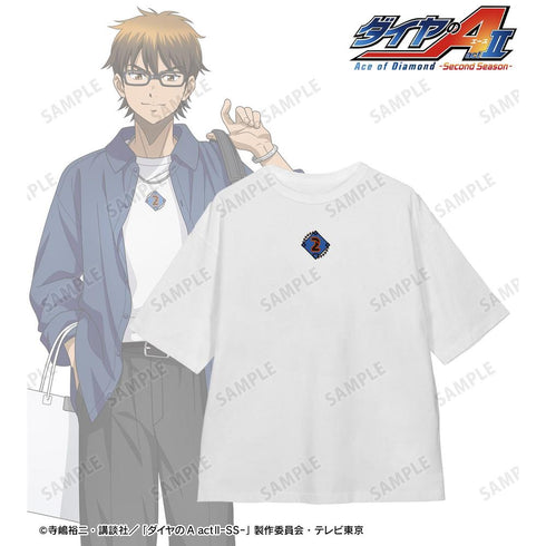 『ダイヤのA actII -Second Season-』描き下ろし 御幸一也 私服・ショッピングver. 着用刺繍BIGシルエットTシャツユニセックス