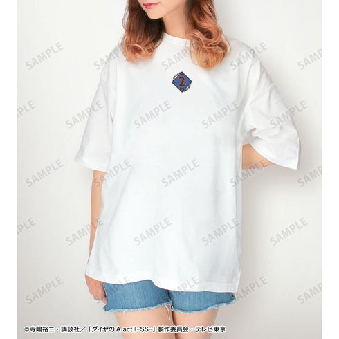 『ダイヤのA actII -Second Season-』描き下ろし 御幸一也 私服・ショッピングver. 着用刺繍BIGシルエットTシャツユニセックス