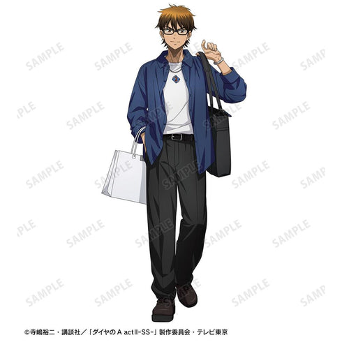 『ダイヤのA actII -Second Season-』描き下ろし 御幸一也 私服・ショッピングver. 着用刺繍BIGシルエットTシャツユニセックス