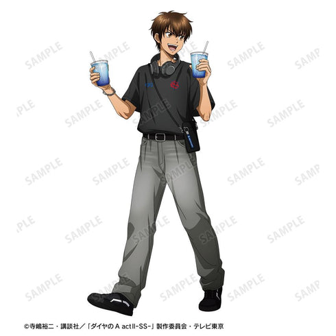 『ダイヤのA actII -Second Season-』描き下ろし 沢村栄純 私服・野球観戦ver. 着用BIGシルエットTシャツユニセックス