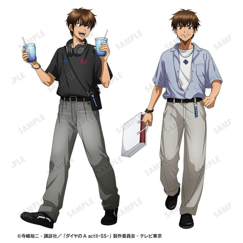 『ダイヤのA actII -Second Season-』描き下ろし 沢村栄純 私服ver. 着用キーリング付き合皮キーホルダー