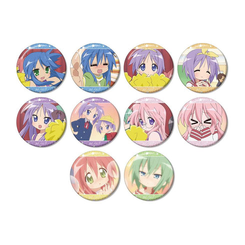 "Lucky☆Star" Trading Card Scene Glitter Pin Badges (Sold by the box)