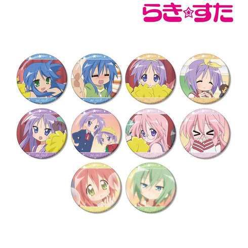 "Lucky☆Star" Trading Card Scene Glitter Pin Badges (Sold by the box)