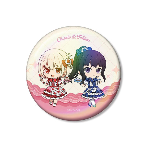 『リコリス・リコイル』錦木千束&井ノ上たきな ちびキャラ スイーツ衣装ver. 75mmオーロラ缶バッジ