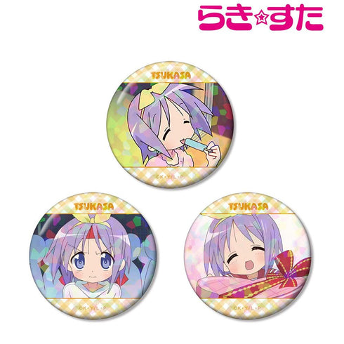 "Lucky Star" Tsukasa Hiiragi Scene Hologram Pin Badge 3-Piece Set