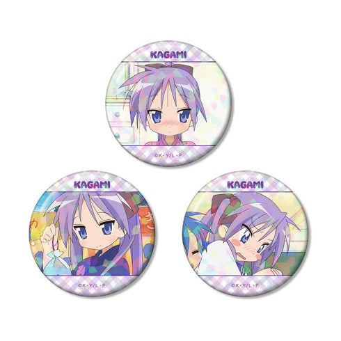 "Lucky Star" Kagami Hiiragi Scene Hologram Pin Badge 3-Piece Set