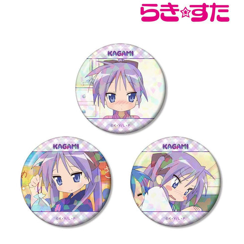 "Lucky Star" Kagami Hiiragi Scene Hologram Pin Badge 3-Piece Set
