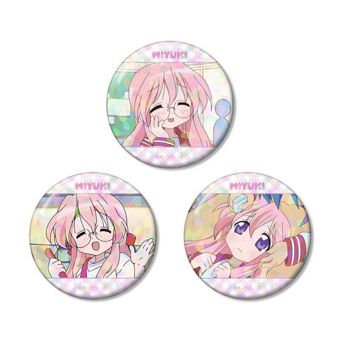 "Lucky Star" Miyuki Takara Scene Hologram Pin Badge 3-Piece Set