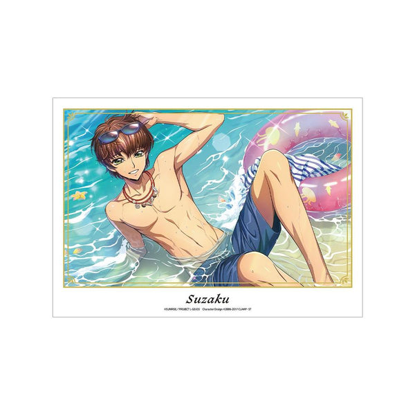 『コードギアス 反逆のルルーシュ ロストストーリーズ』【夏の輝きは海に溶け】スザク A3マット加工ポスター