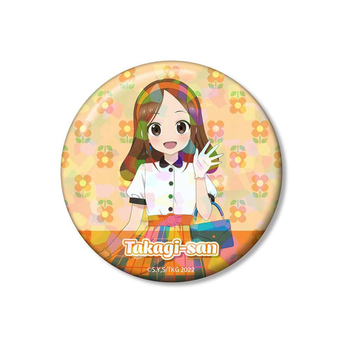 『からかい上手の高木さん』描き下ろし 高木さん 昭和 時代ファッションver. 75mmホログラム缶バッジ