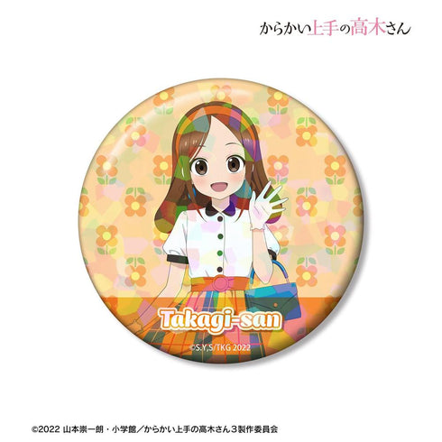 『からかい上手の高木さん』描き下ろし 高木さん 昭和 時代ファッションver. 75mmホログラム缶バッジ