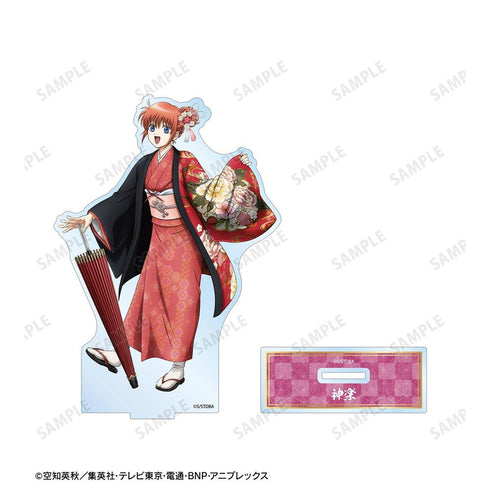 "Gintama" Original Illustration: Kagura - One-Sided Floral Kimono Ver. BIG Acrylic Stand