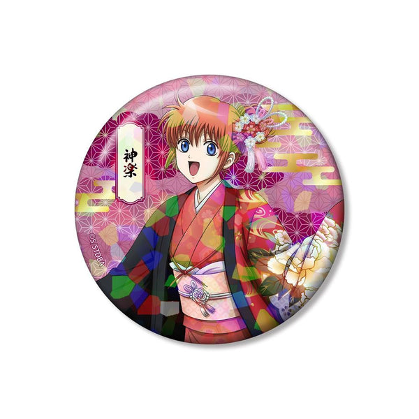 《银魂》全新绘制 神乐 单面花纹和服版 全息75mm徽章