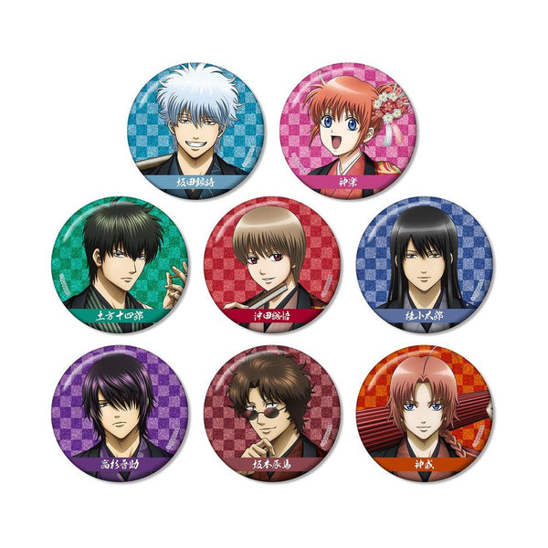 《銀魂》全新繪製 單面花卉圖案和服版 閃粉收藏徽章(單位/盒)