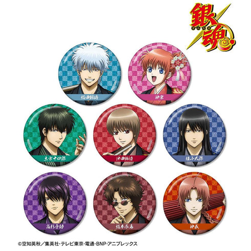 《銀魂》全新繪製 單面花卉圖案和服版 閃粉收藏徽章(單位/盒)