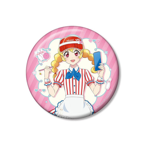 『アイカツ! 10th STORY ~未来へのSTARWAY~』描き下ろし 星宮いちご レトロストライプver. 100mm缶バッジ