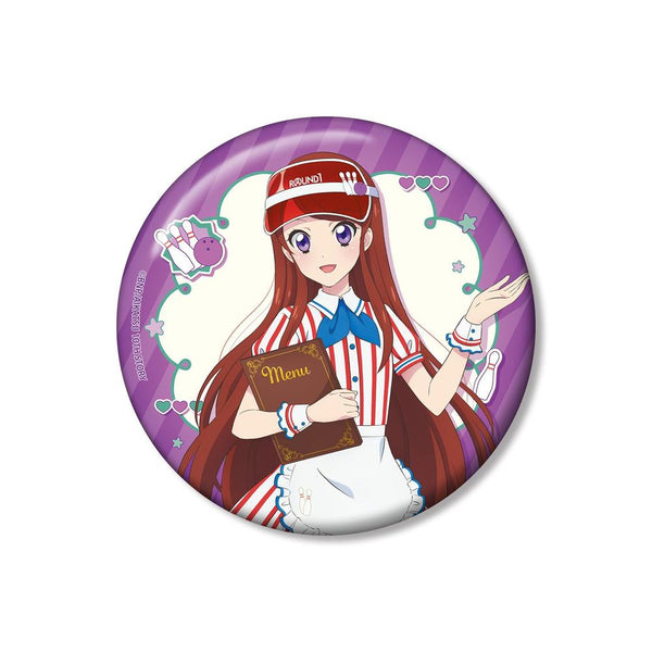 『アイカツ! 10th STORY ~未来へのSTARWAY~』描き下ろし 紫吹 蘭 レトロストライプver. 100mm缶バッジ