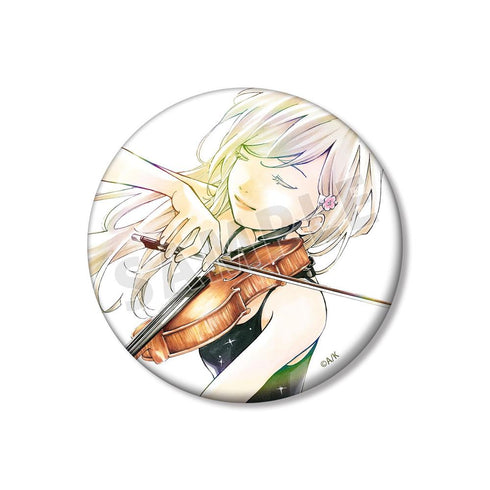 『四月は君の嘘』カラーイラスト 75mmオーロラ缶バッジ ver.B