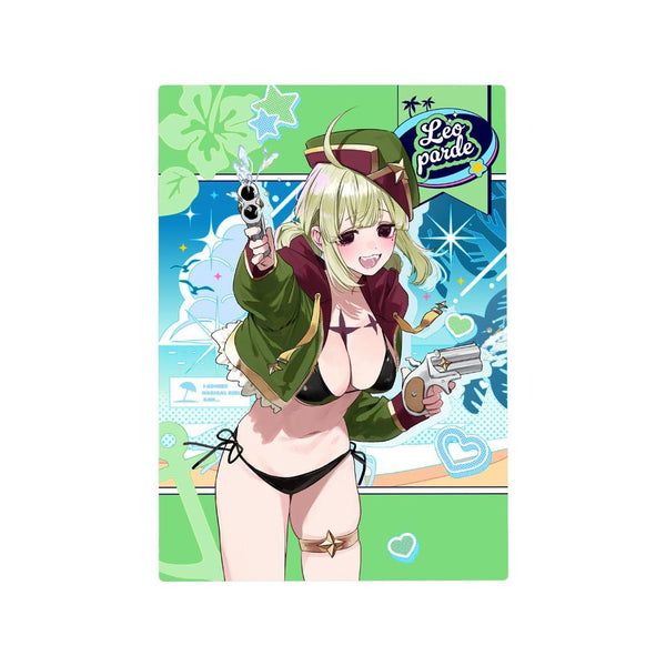 "Longing to Be a Magical Girl"—Illustrated by Minori Chigusa: Leopard Swimsuit Ver. B6 Metal Art Panel