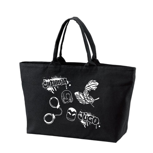 "Detective Conan" Chisoku Hagiwara & Shugo Yokomizo Graffiti-Motif BIG Zip Tote Bag