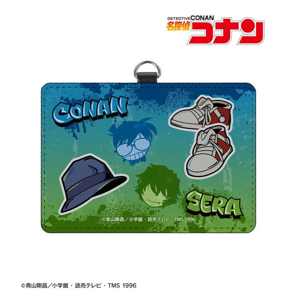 『名探偵コナン』江戸川コナン&世良真純 グラフィティモチーフ ネックストラップ付き2ポケットパスケース