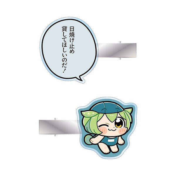 "Zundamon" by Bukubu Okawa: Zundamon in a School Swimsuit (School Version) Acrylic Hair Clip 2-Piece Set