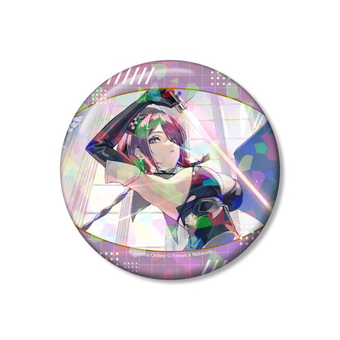 『新月同行』レイン 75mmホログラム缶バッジ