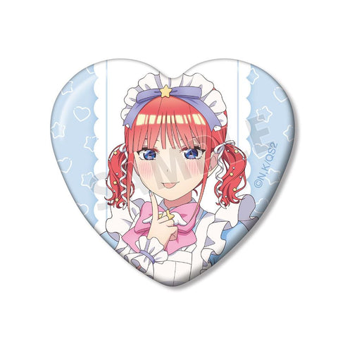 『五等分の花嫁*』描き下ろし 中野二乃 メルヘンメイドver. ハート型缶バッジ