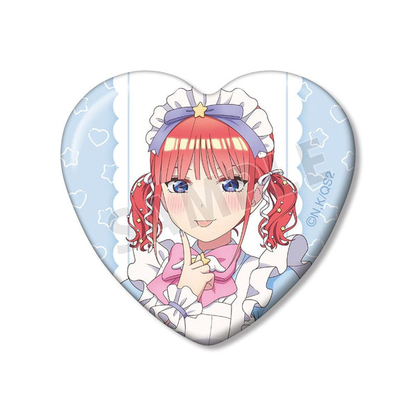 『五等分の花嫁*』描き下ろし 中野二乃 メルヘンメイドver. ハート型缶バッジ